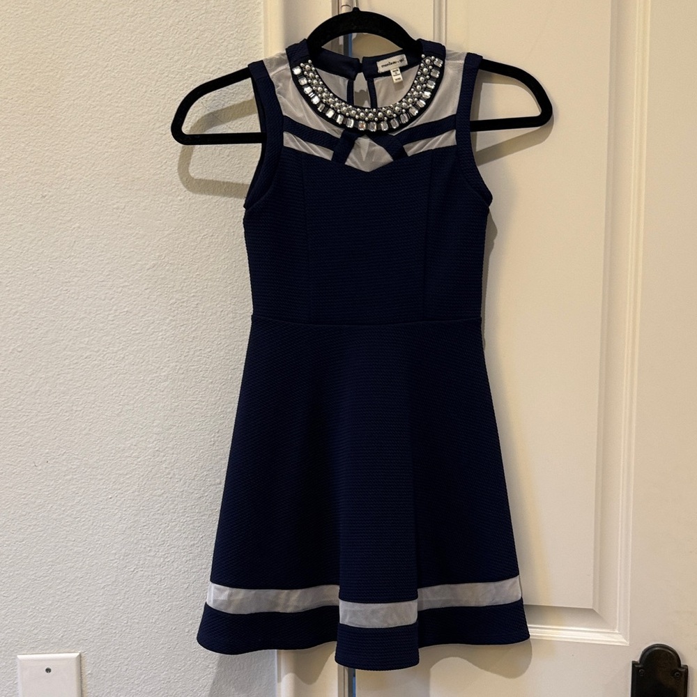 Monteau Navy and Silver Formal Kids Dress